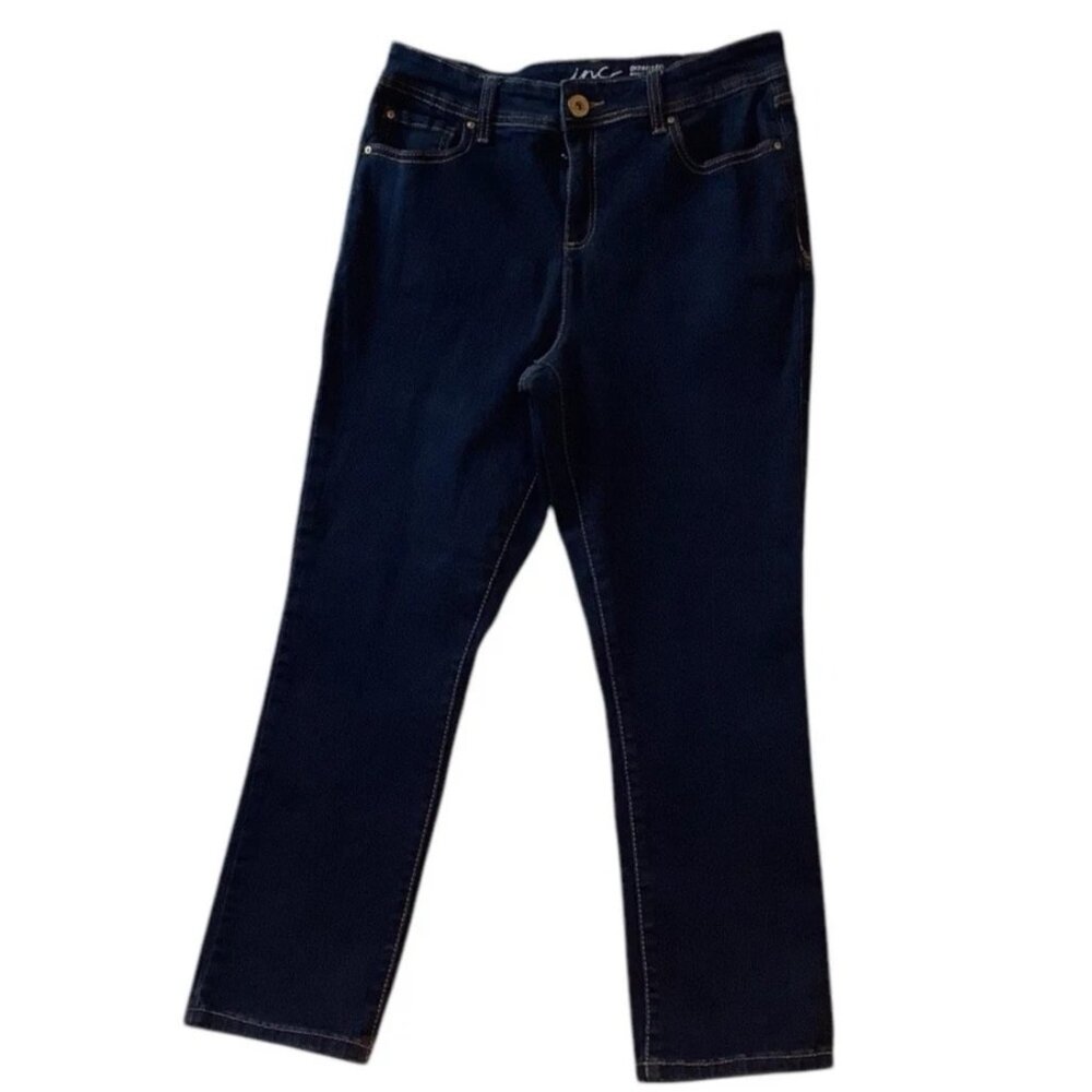 INC Skinny Leg Crop Denim Jeans High Rise Womens Size 8